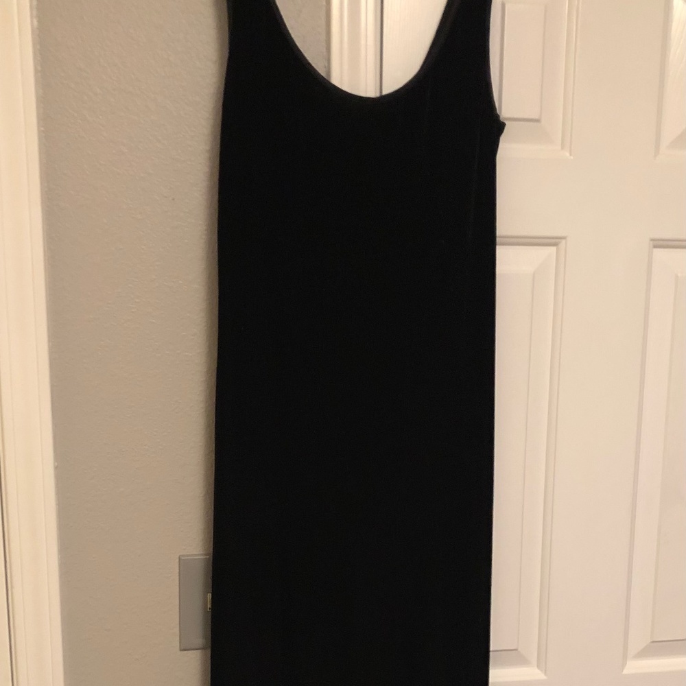 Long, black, velvet tank dress